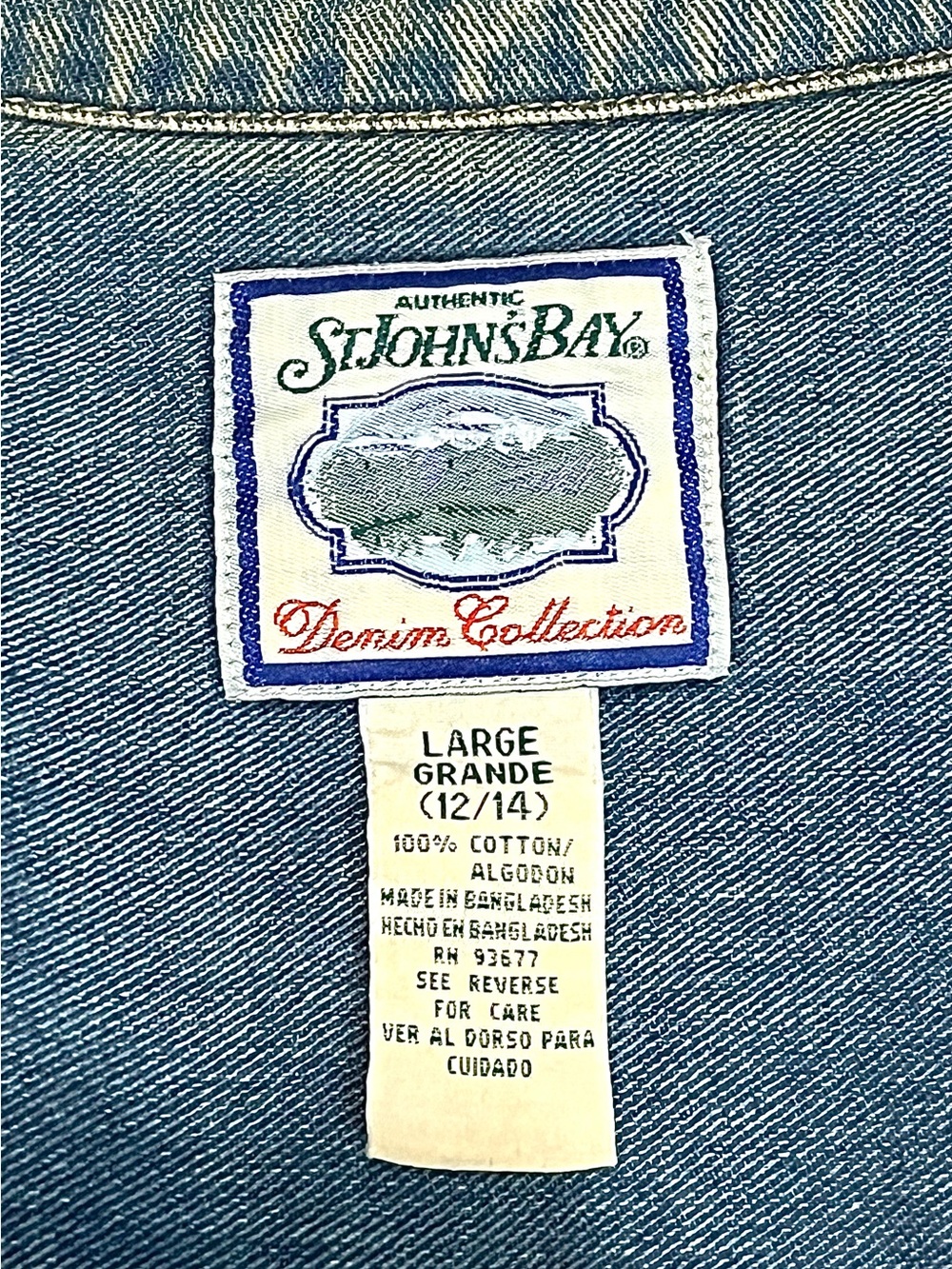 vintage St. John's Bay painted denim vest - Picture 5 of 7